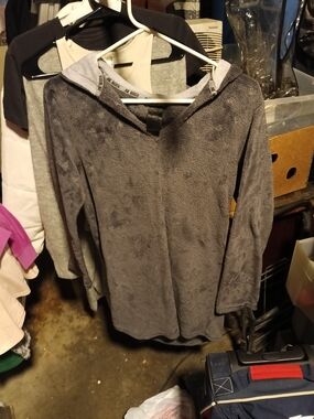 Joe Boxer Gray Plush Hooded Sweatshirt